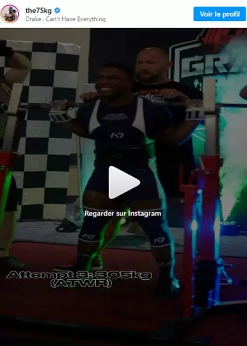 Austin Perkins - Record du monde Squat 305kg