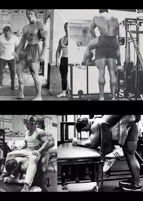 Extensions des mollets avec partenaire - exercice favori d’Arnold Schwarzenegger