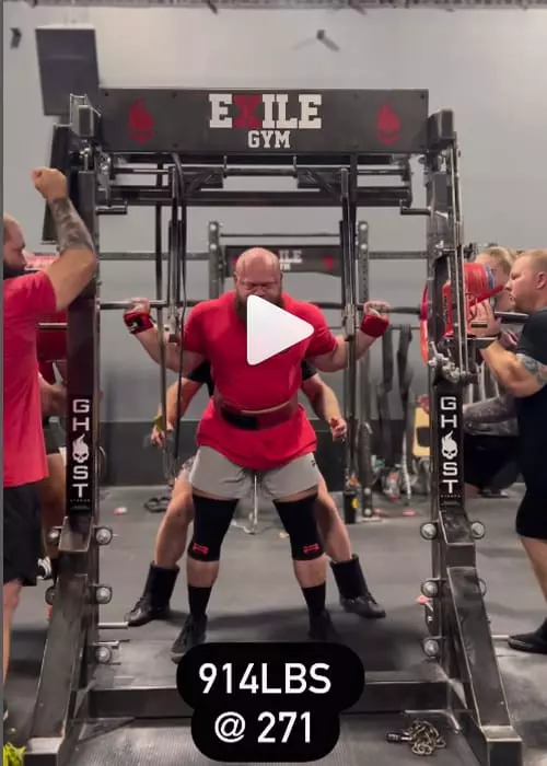 Phillip Herndon - Vidéo Instagram Squat 414,5kg