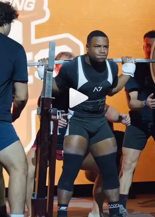 Vidéo Austin Perkins (75kg) - Record du monde squat