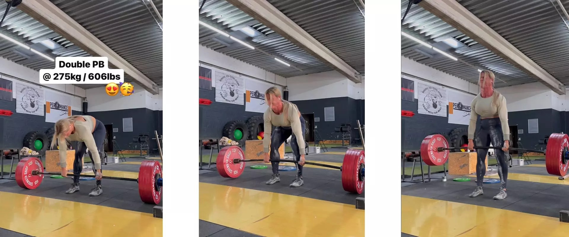La powerlifteuse Denise Herber réalise un record personnel de 275 kg de soulevé de terre