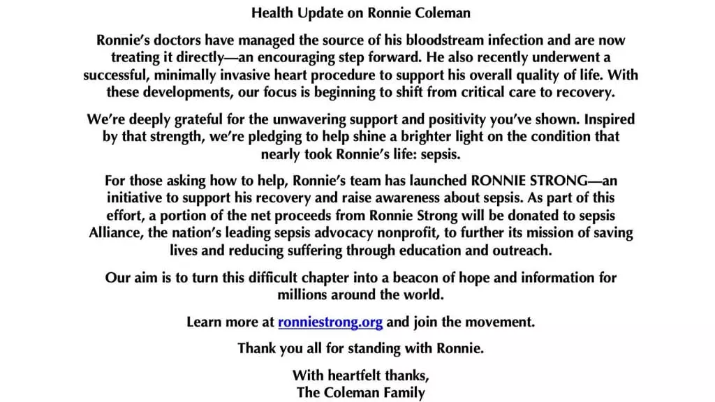 Message de Ronnie Coleman